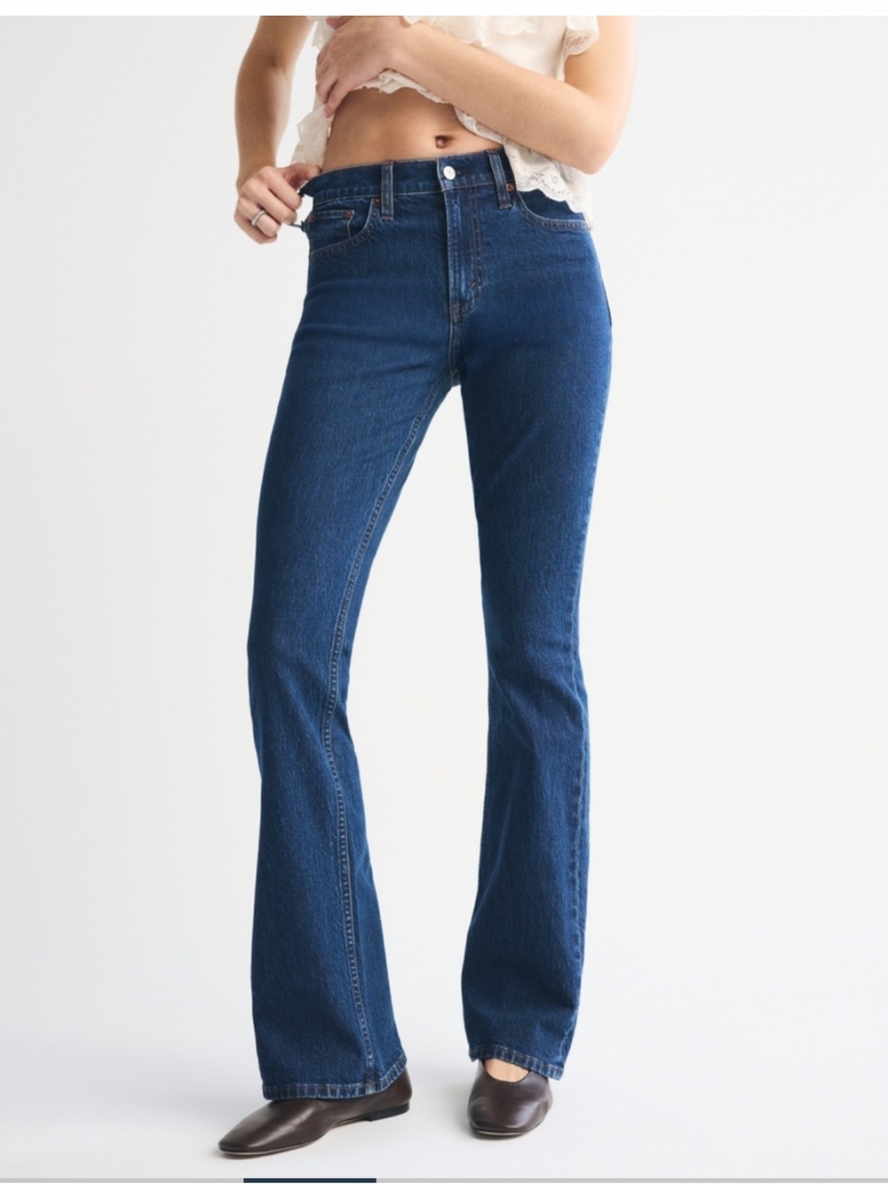 Abercrombie & Fitch Dark Blue High-Rise Boot Cut Jeans